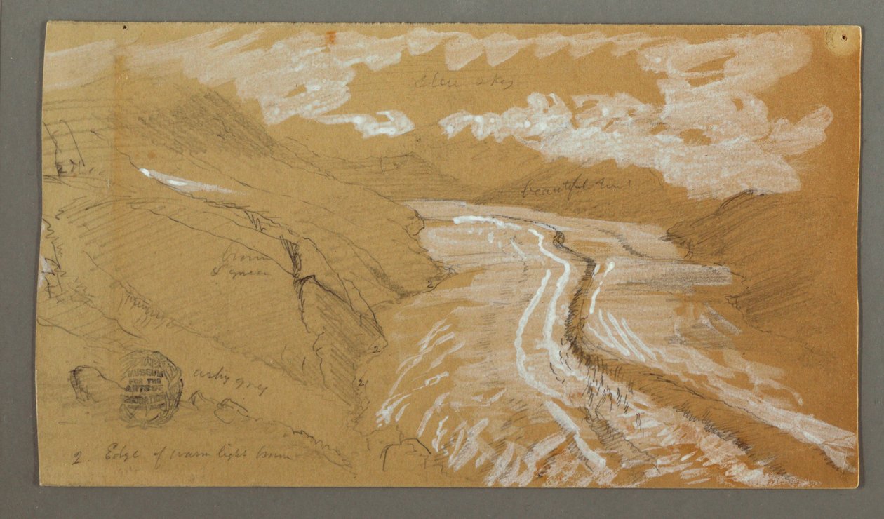 Tekening, Glacier, 21 augustus 1868 door Frederic Edwin Church
