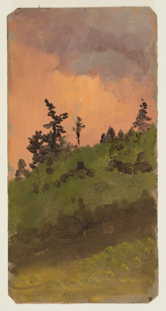 Tekening, Landschap bij bos, juni 1870 door Frederic Edwin Church