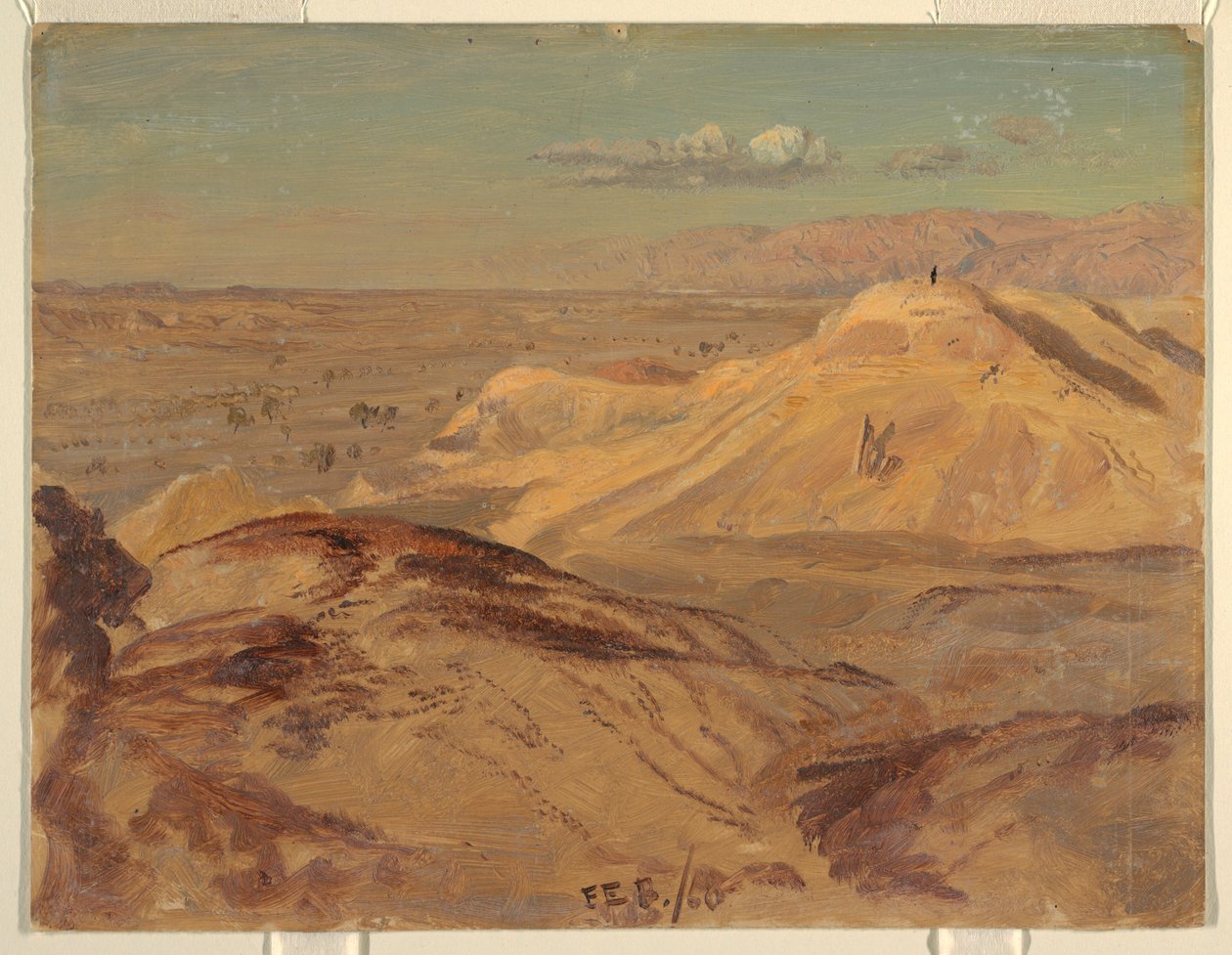Tekening, Landschap bij Petra, februari 1868 door Frederic Edwin Church