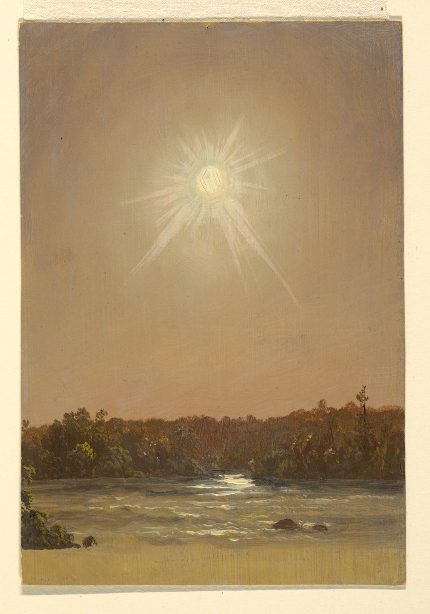 Tekening, Maine , zonsondergang, 1855-65 door Frederic Edwin Church