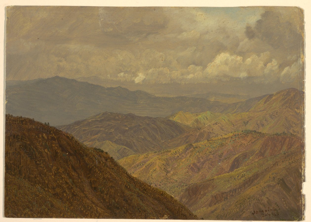 Tekening, Berglandschap, juli 1865 door Frederic Edwin Church