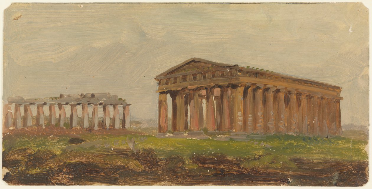 Tekening, Paestum, Tempel van Neptunus, 1868 door Frederic Edwin Church