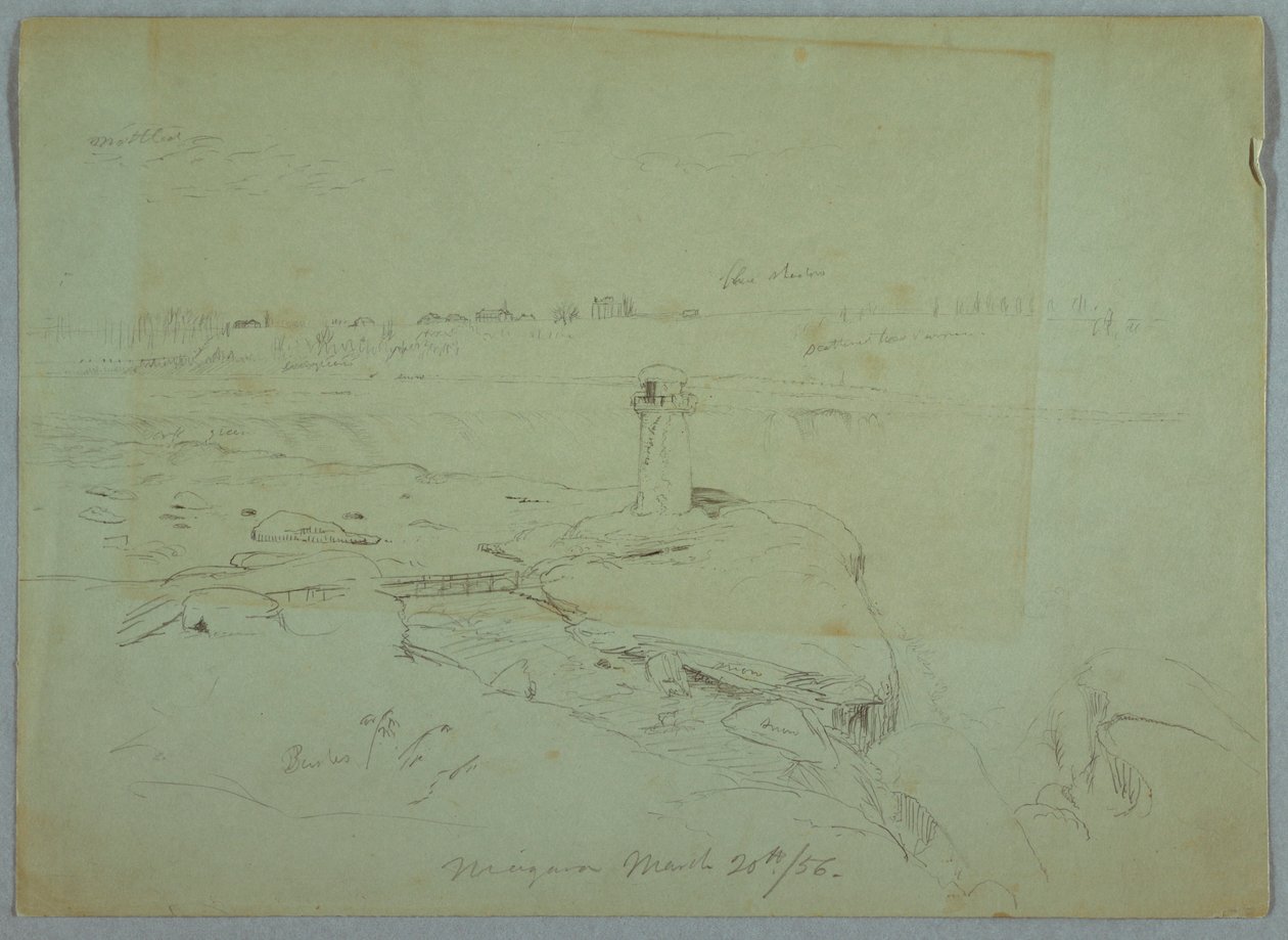 Tekening, Terrapin Point, 20 maart 1856 door Frederic Edwin Church