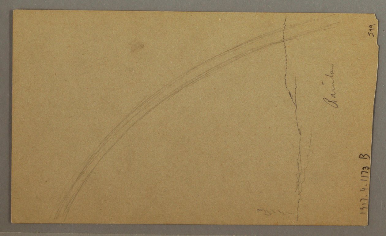 Tekening, Vallei, regenboog, mogelijk 1865-66 door Frederic Edwin Church