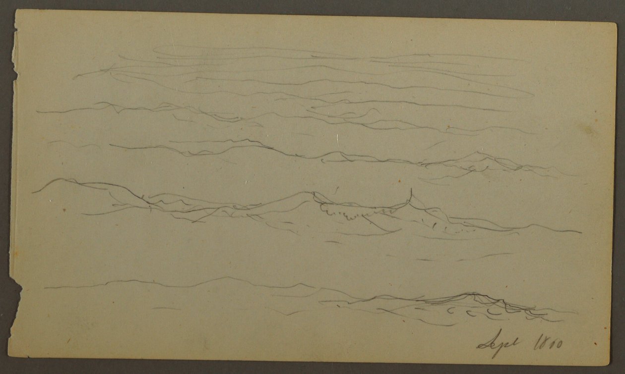 Tekening, Golven, 1860 door Frederic Edwin Church