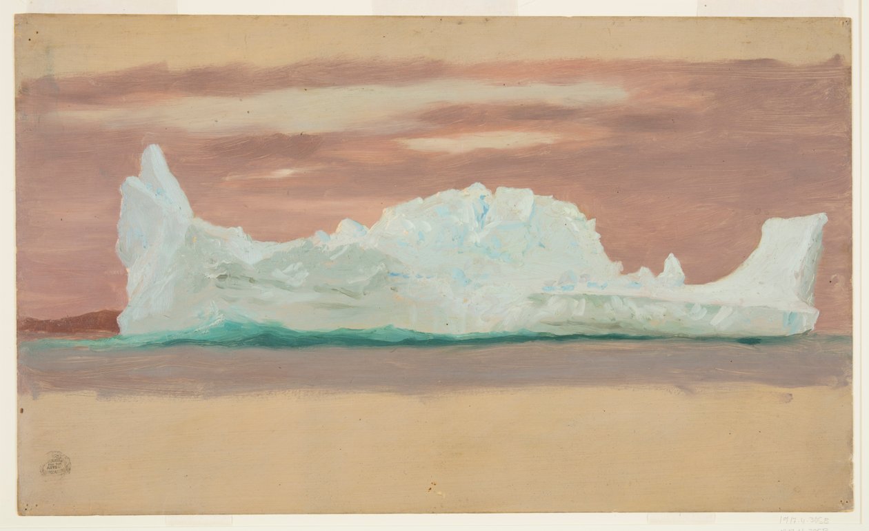 Drijvende IJsberg Onder Bewolkte Luchten, Newfoundland door Frederic Edwin Church