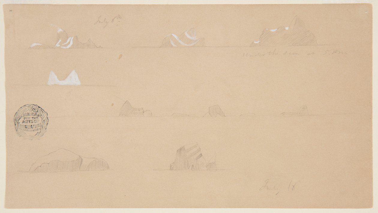 Zwevende ijsbergen door Frederic Edwin Church