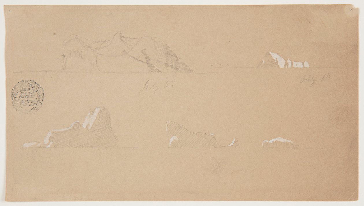 Drijvende ijsbergen door Frederic Edwin Church