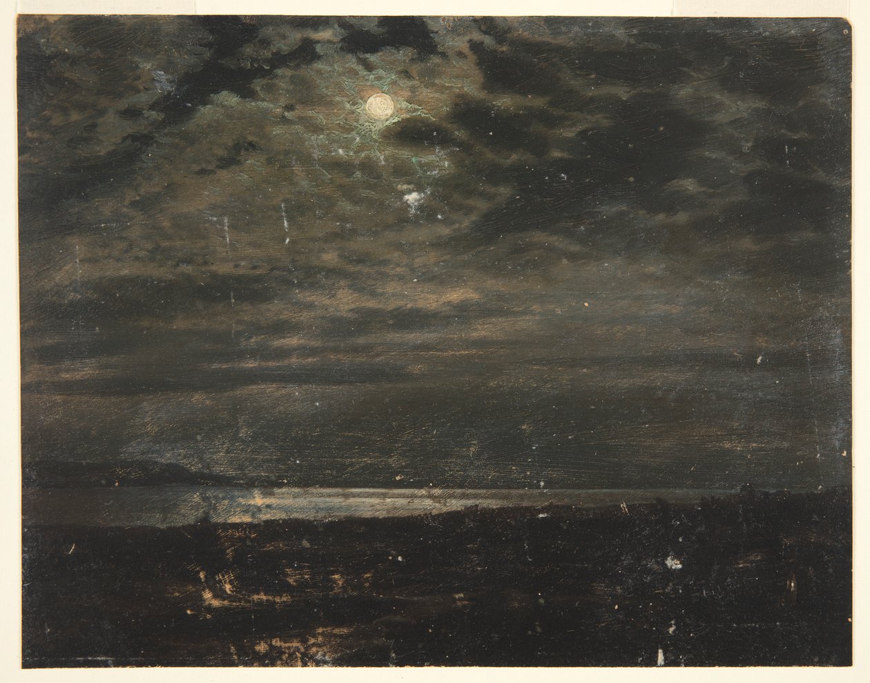 Kust bij maanlicht (mogelijk Maine) door Frederic Edwin Church