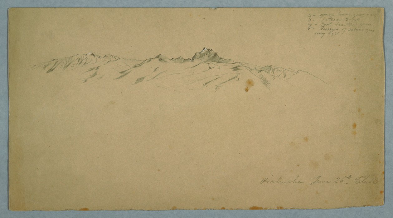 Berg Pichincha vanuit Chillo, Ecuador door Frederic Edwin Church