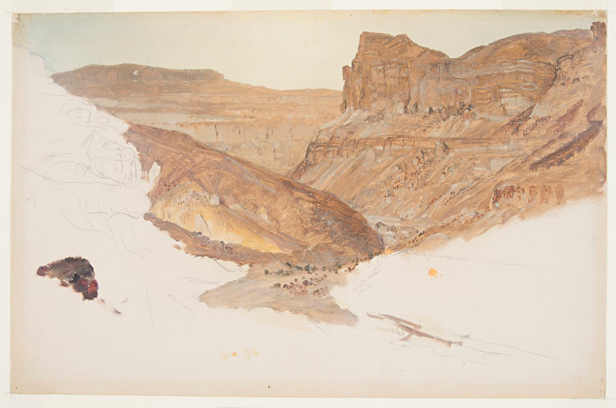 Bergstroom, Yemen Valley, Palestina door Frederic Edwin Church