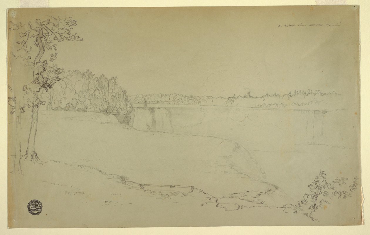 Studies. De Niagara-watervallen. door Frederic Edwin Church