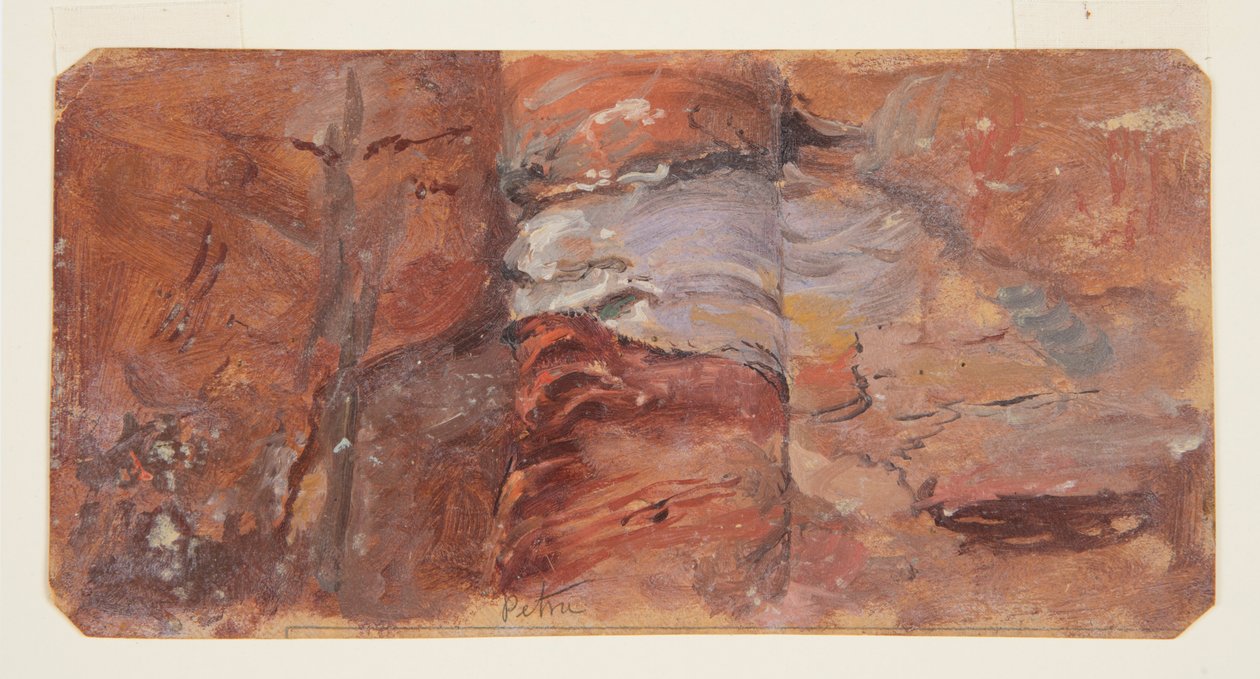 Studie van rotsen, Petra door Frederic Edwin Church