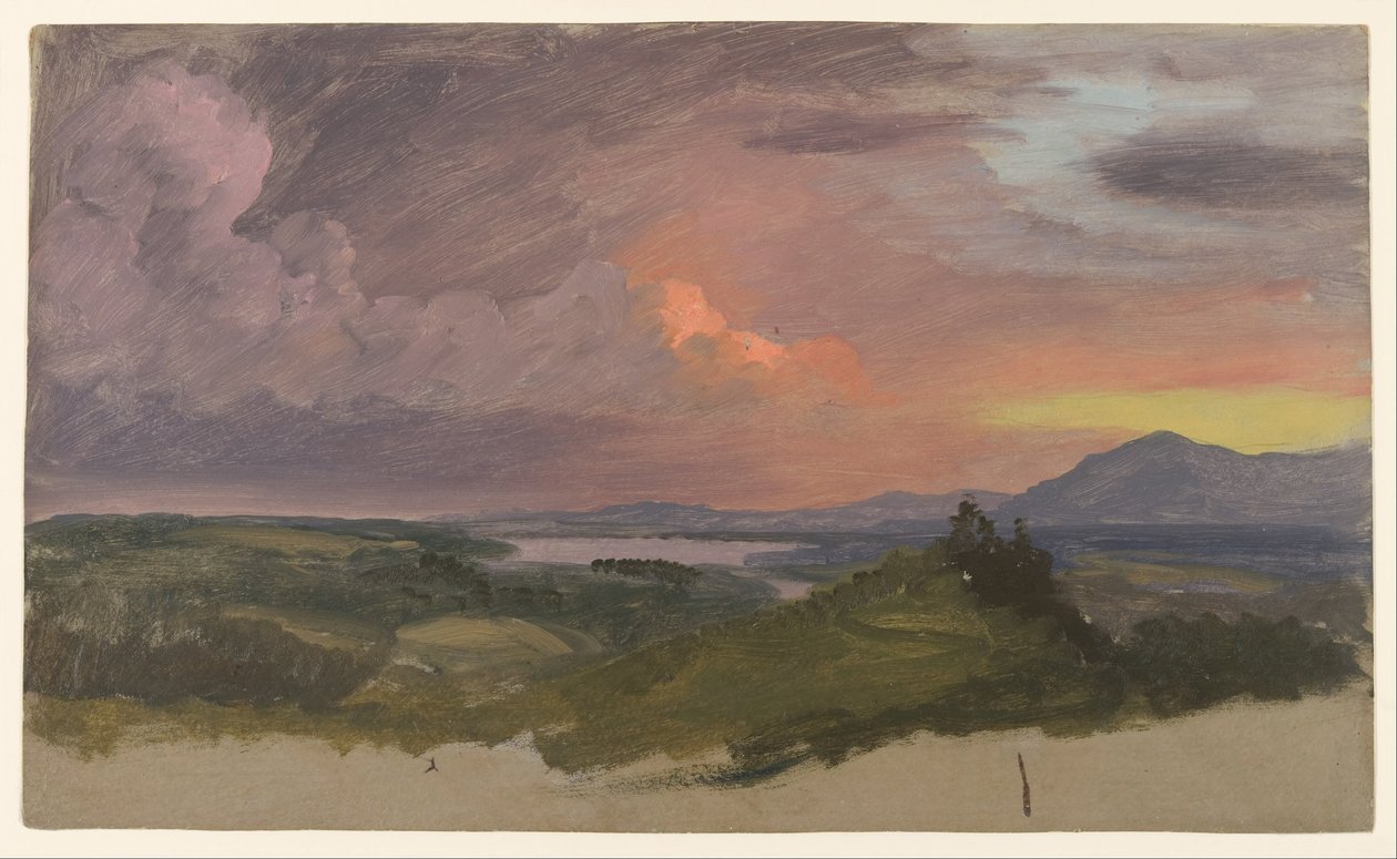 Zonsondergang in de Hudson-vallei door Frederic Edwin Church