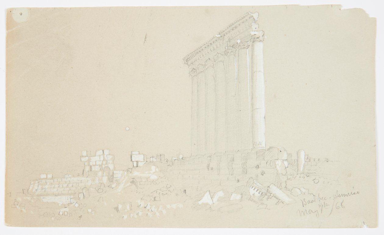Tempel van Jupiter bij zonsopgang, Baalbek door Frederic Edwin Church