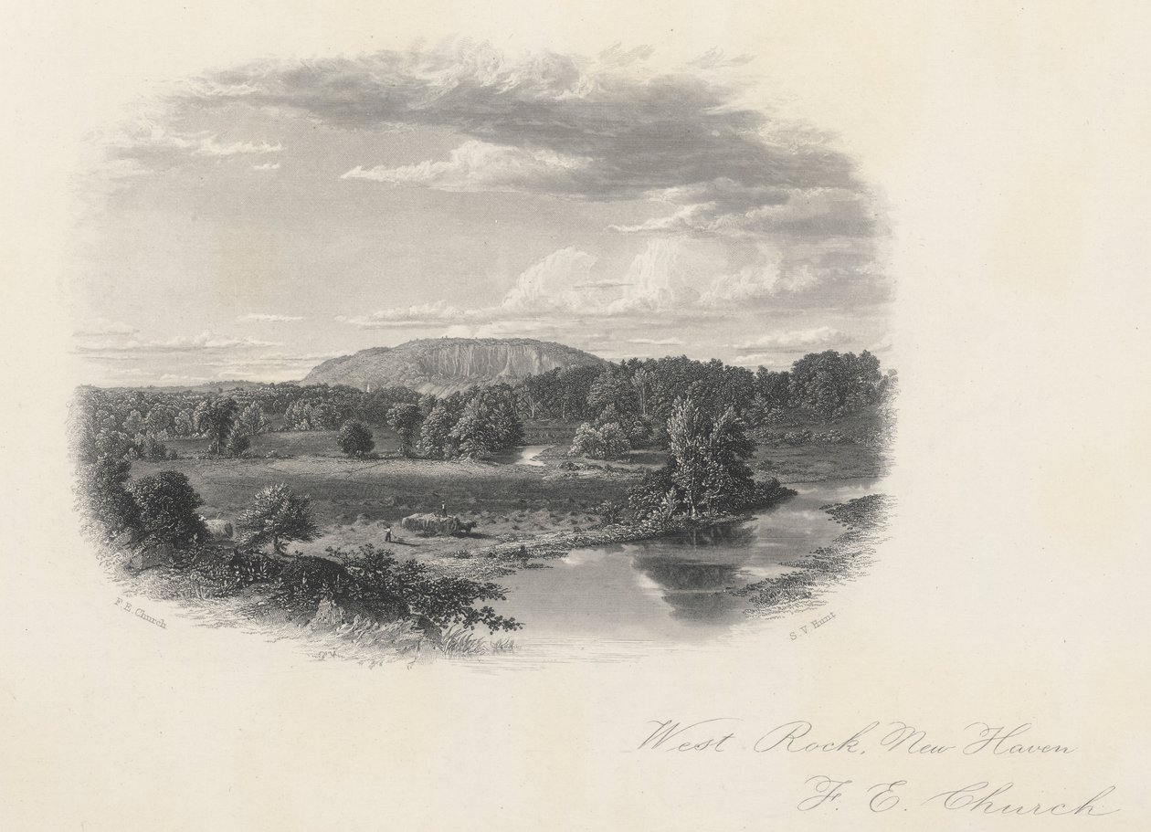 West Rock, New Haven door Frederic Edwin Church