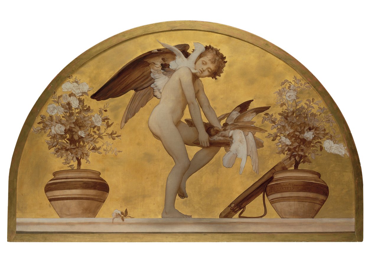 Cupido en Duiven door Frederic Leighton
