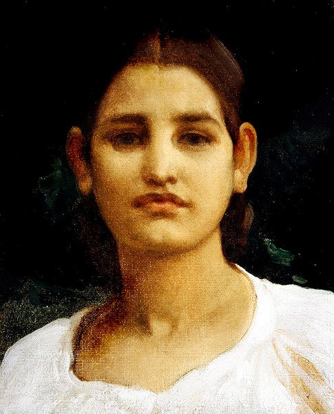 Hoofd van een meisje door Frederic Leighton