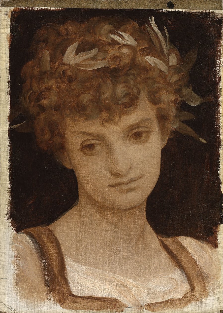 Studie van een meisjeshoofd door Frederic Leighton