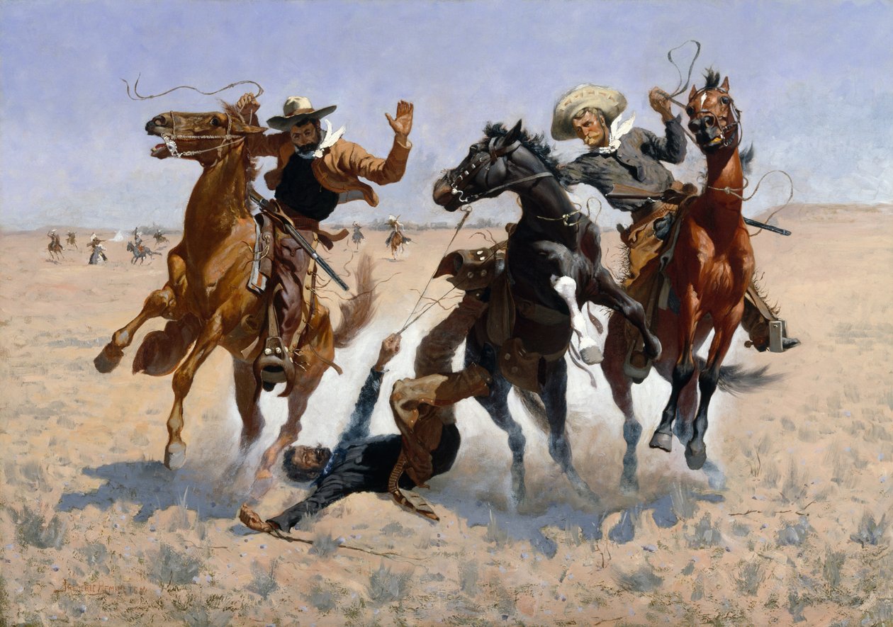 Een Kameraad Helpen door Frederic Remington