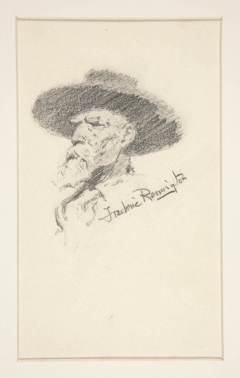 Hoofd van een man door Frederic Remington