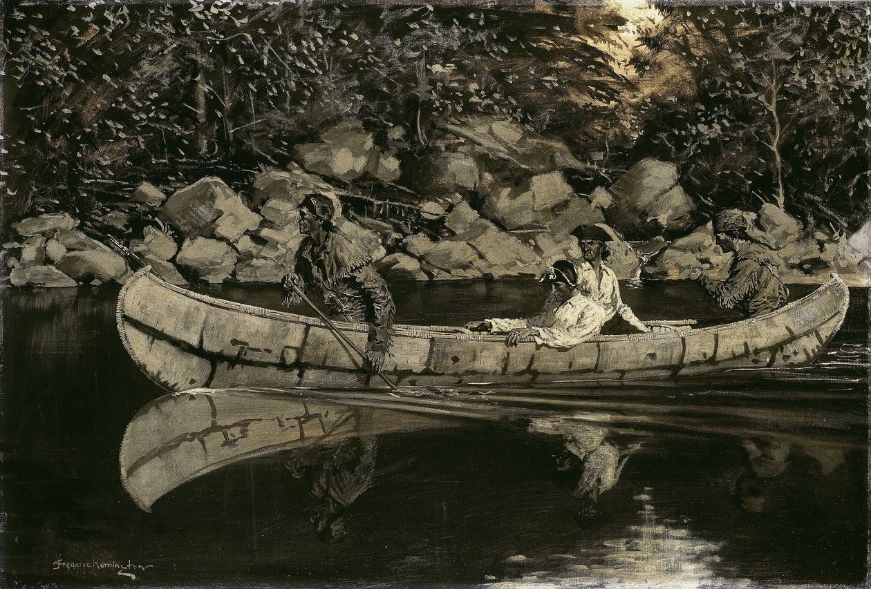 Peddelen met de gewonde Britse officier door Frederic Remington