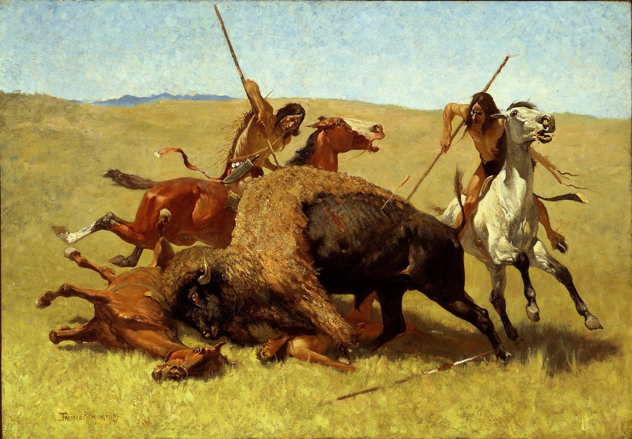 De Buffeljacht door Frederic Remington