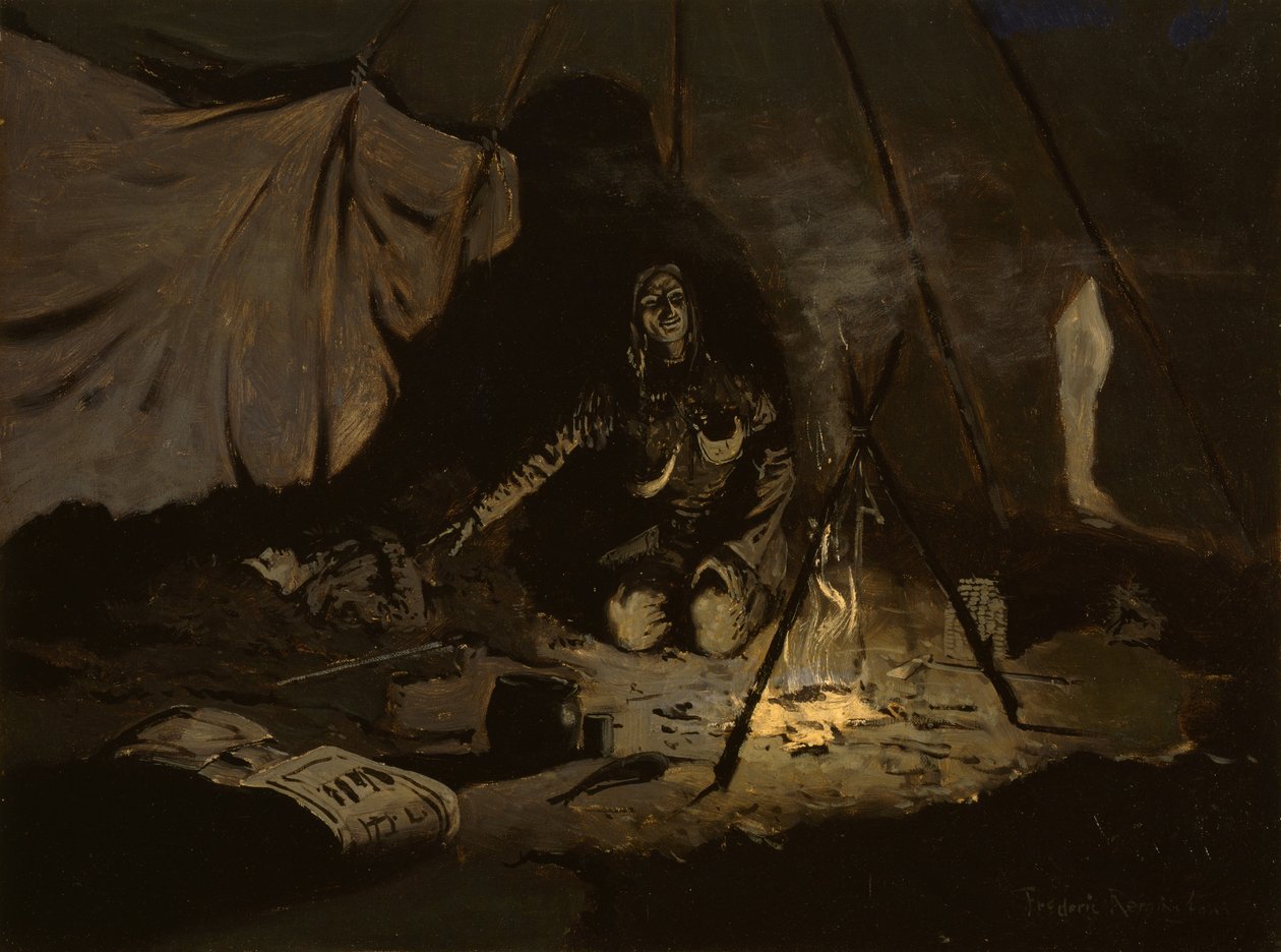 De droge bladeren duurden langer dan zij door Frederic Remington