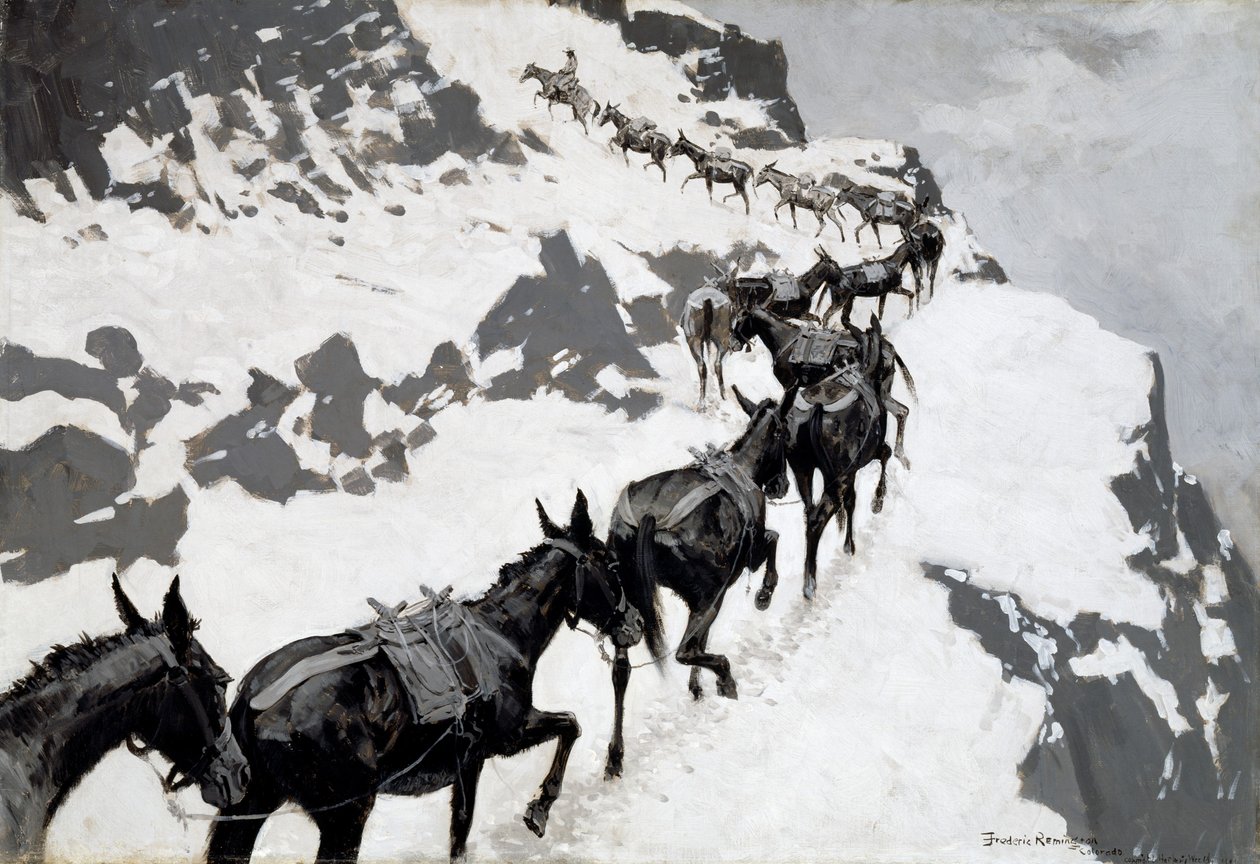 De muilezel door Frederic Remington