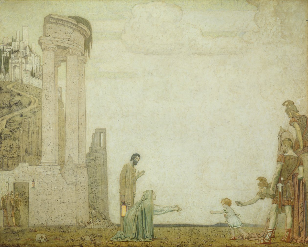 Dageraad - Het Kleine Kind Gevonden door Frederick Cayley Robinson