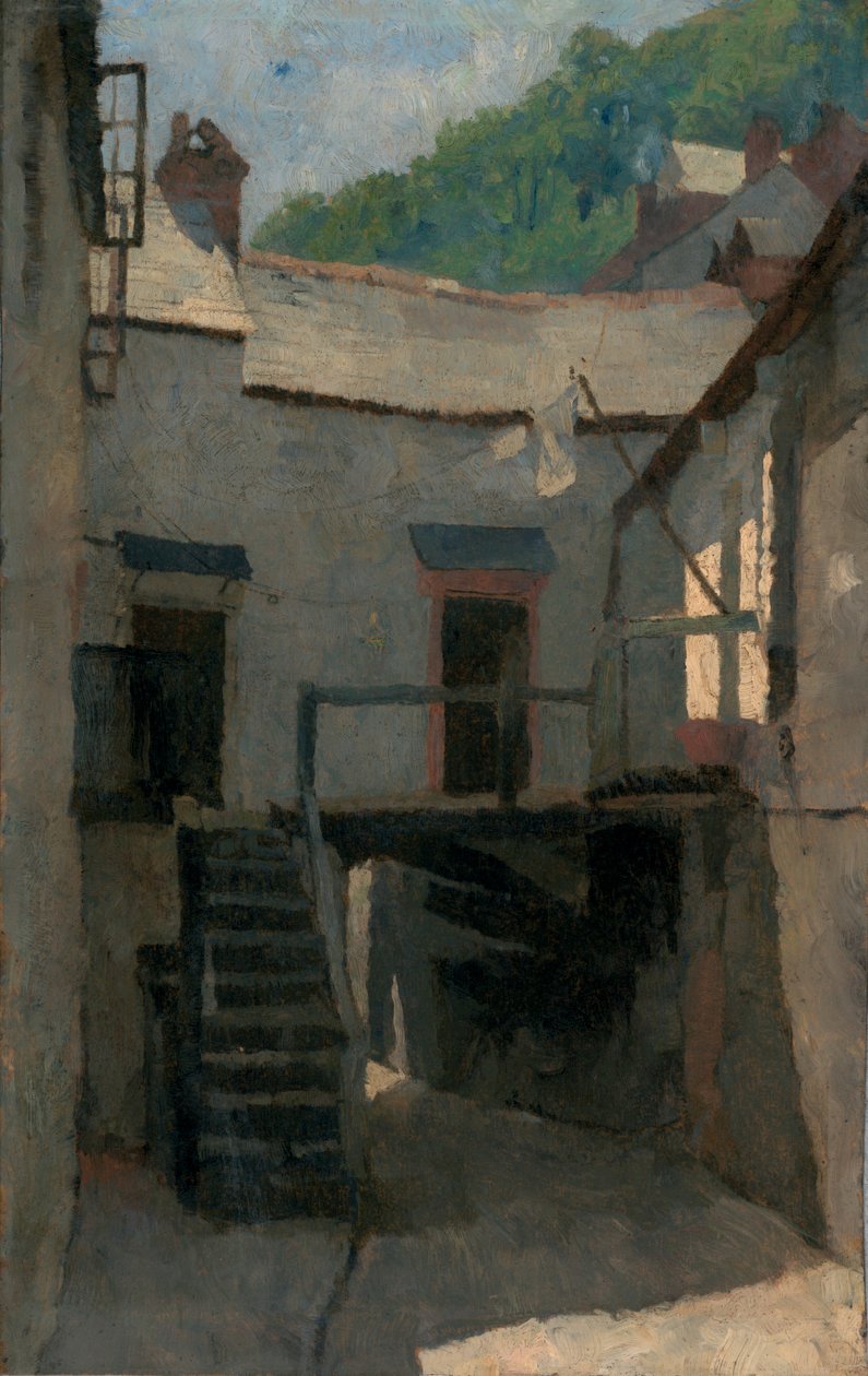 Straatscène, Cornwall door Frederick Cayley Robinson