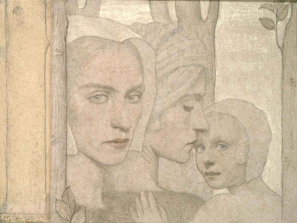 De Twee Zusters, 1908 door Frederick Cayley Robinson