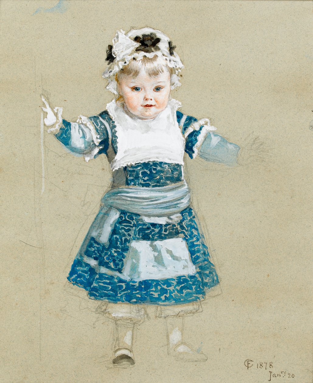 Frederica in haar feestjurk, 1878 door Frederick Goodall