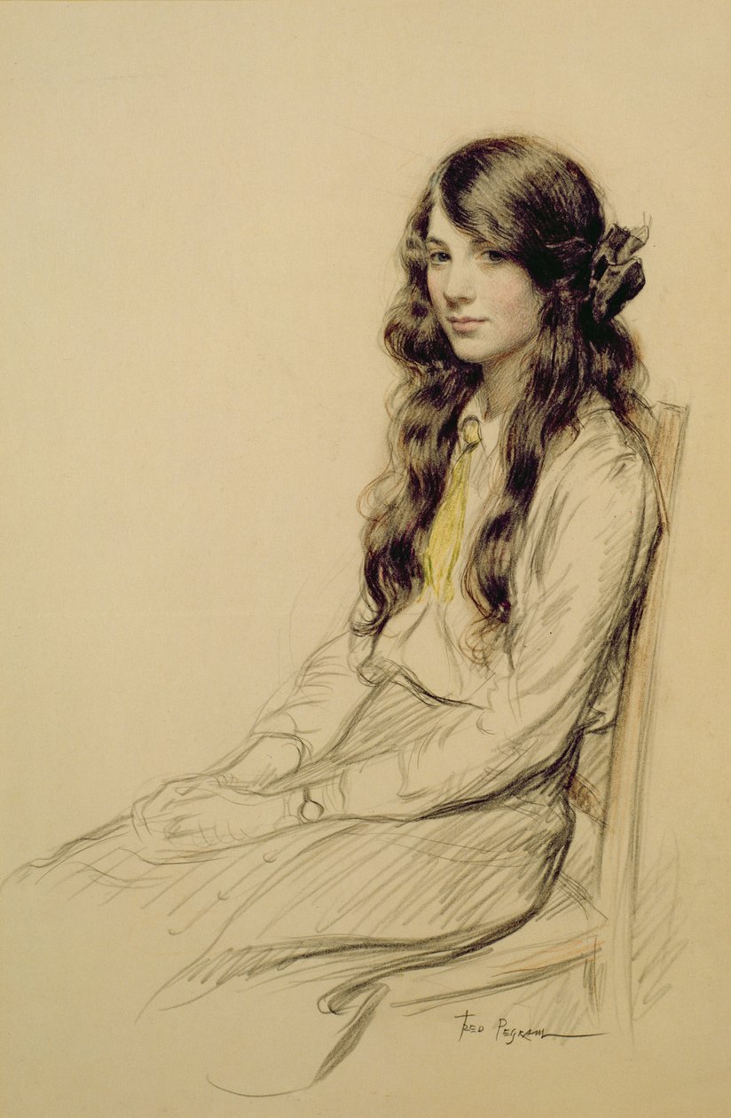 Portret van een Jong Meisje, c.1914 door Frederick Pegram