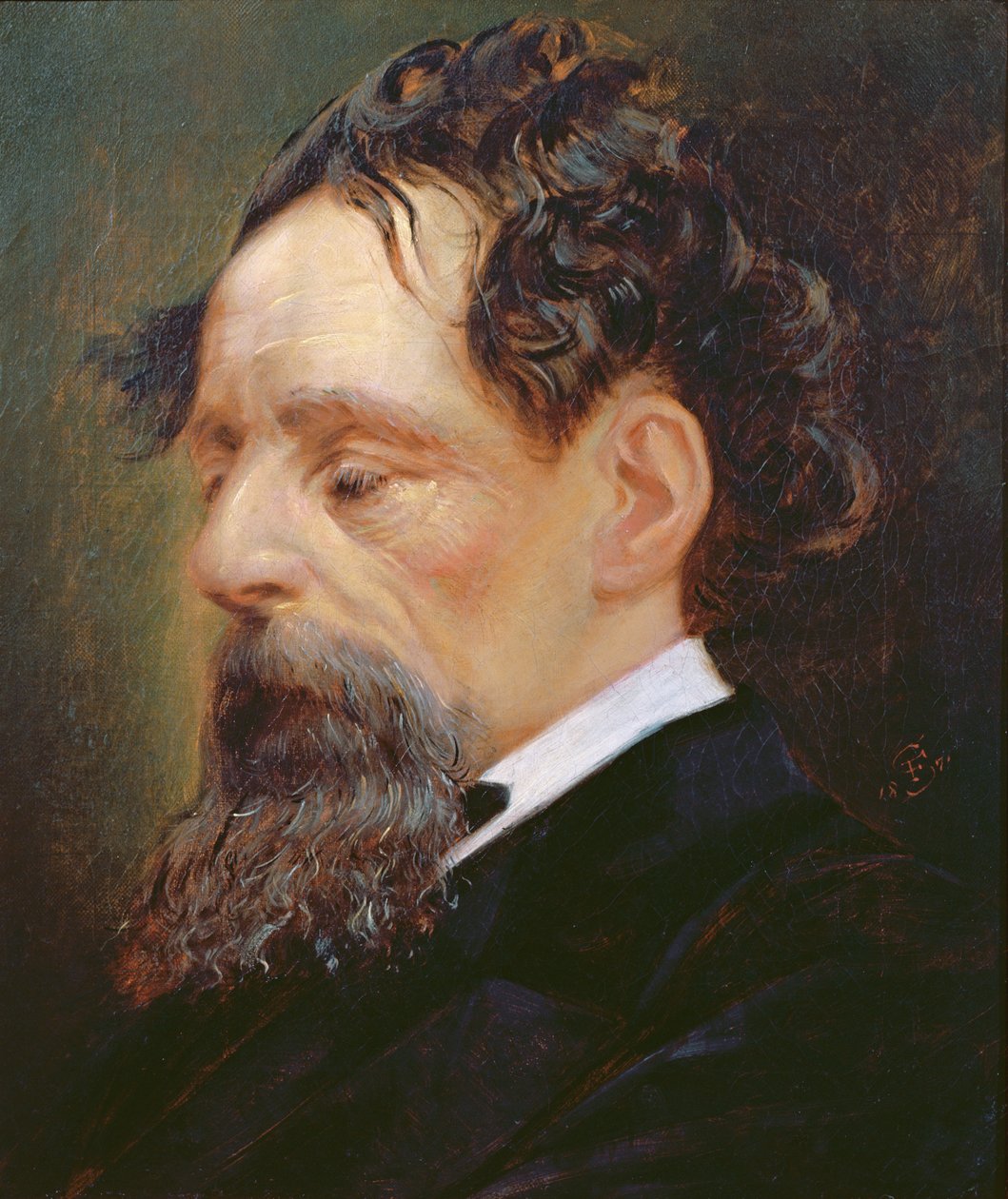 Portret van Charles Dickens (1812-70) 1871 door Frederick Sargent
