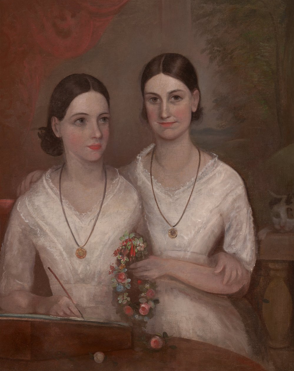Juffrouwen Isabella en Fanny, dochters van dominee William Browne door Frederick Strange