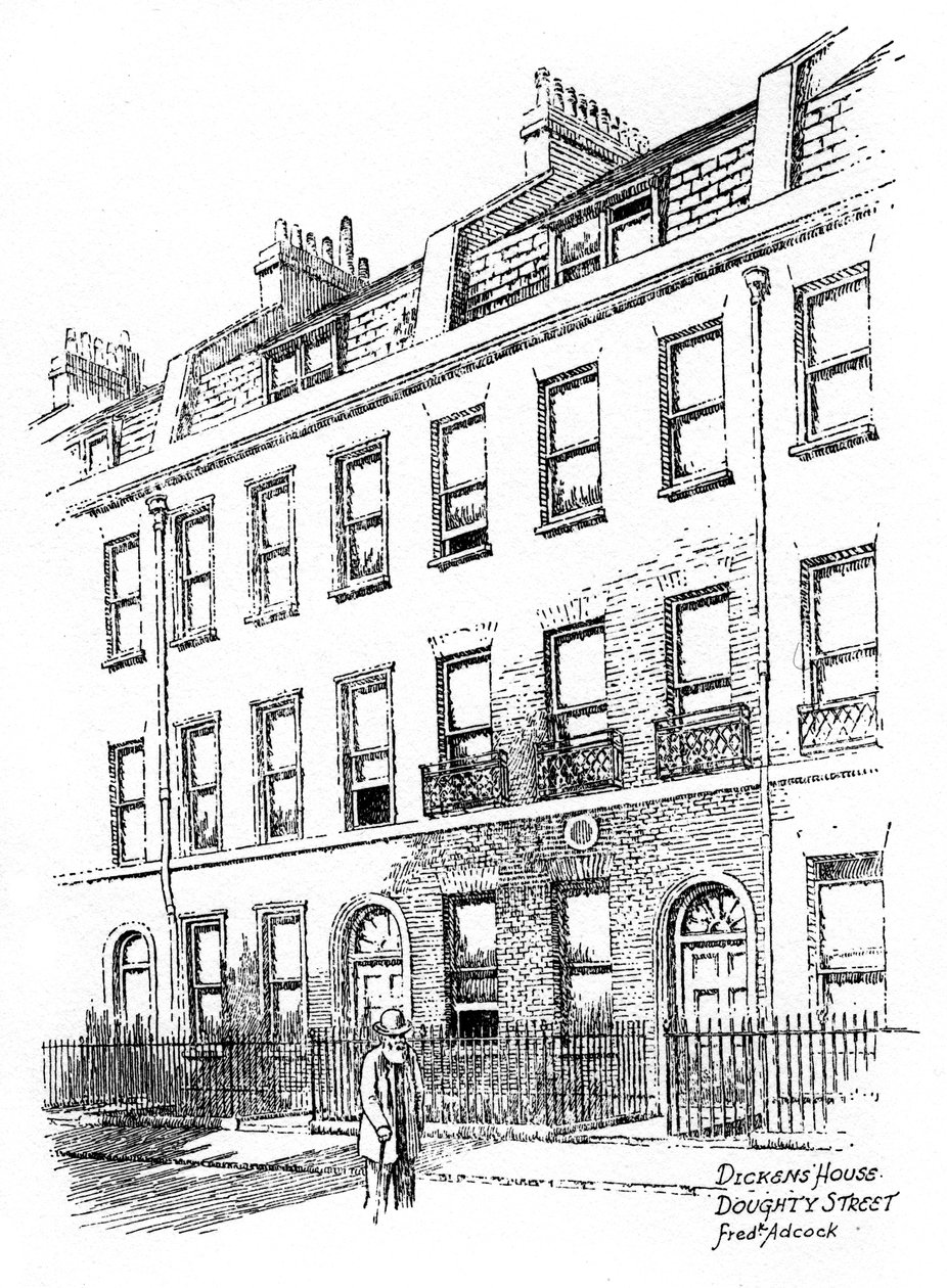 Dickens huis, 48 Doughty Street, Londen, 1912 door Frederick Adcock