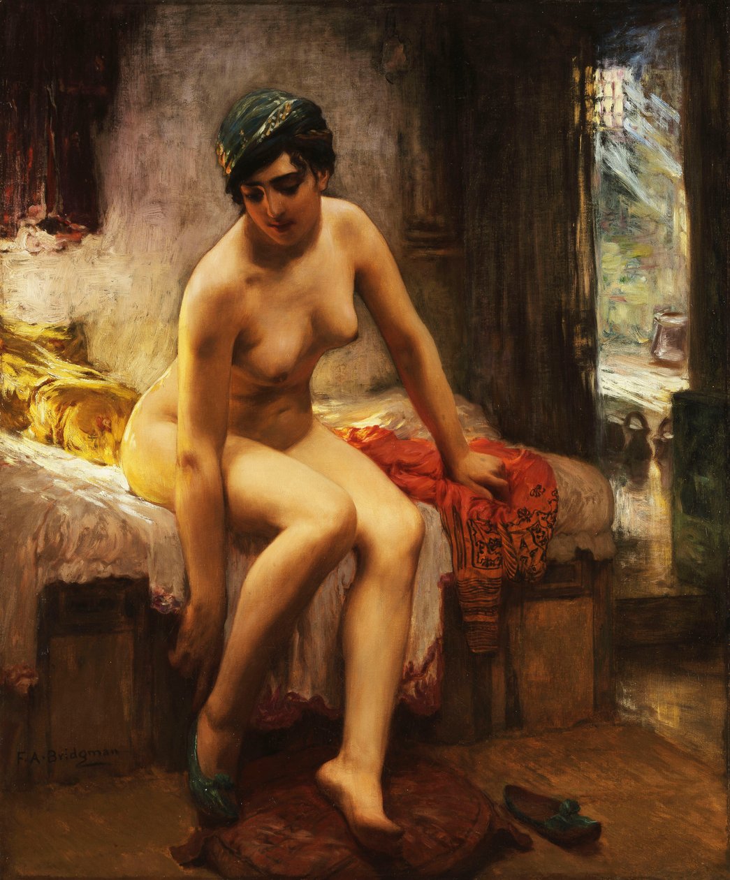 Een Algerijnse Prostituee door Frederick Arthur Bridgman