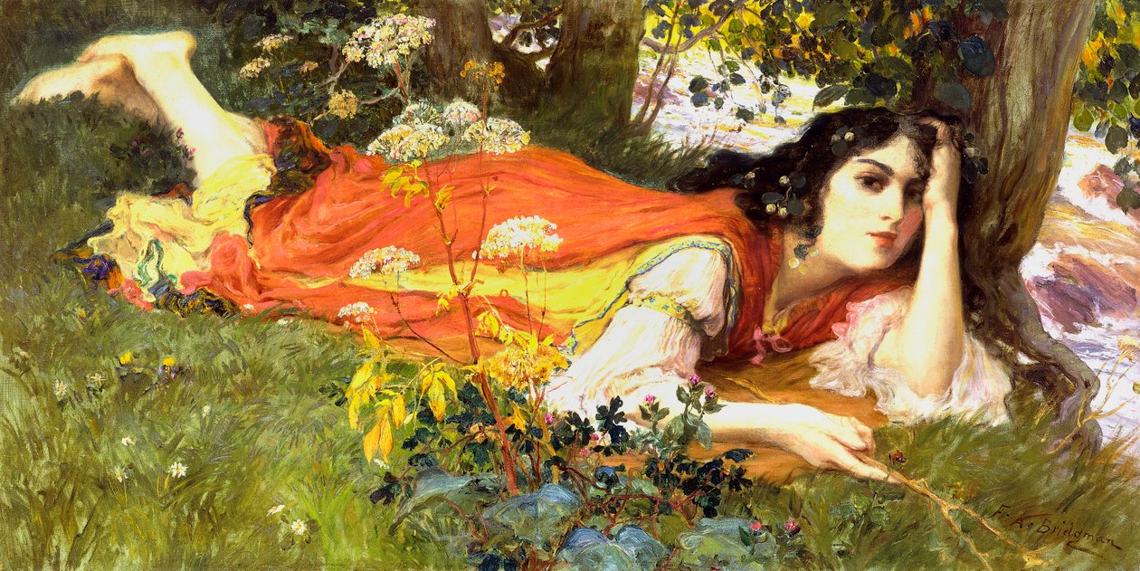 Bij de stromende beek door Frederick Arthur Bridgman