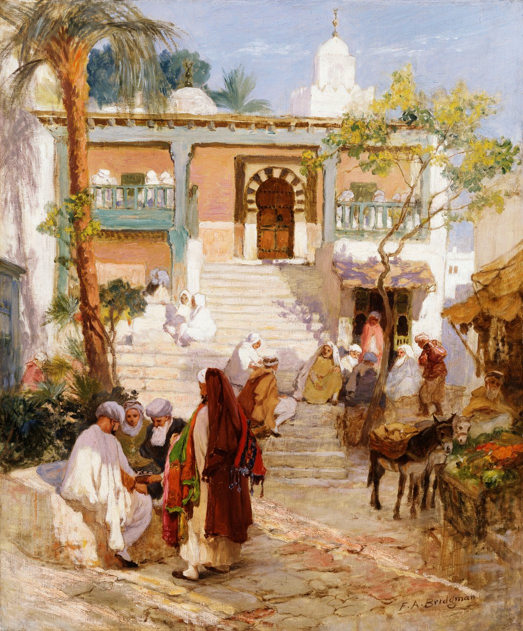 Op de Souk door Frederick Arthur Bridgman