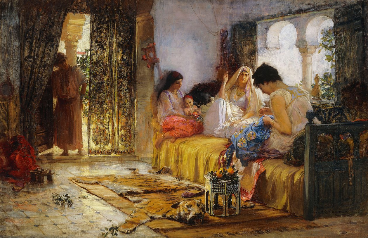 Huiselijke Interieur Scène door Frederick Arthur Bridgman