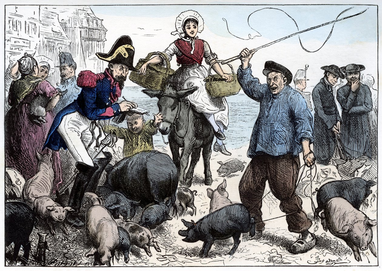 Varkensmarkt, Boulogne door Frederick Barnard