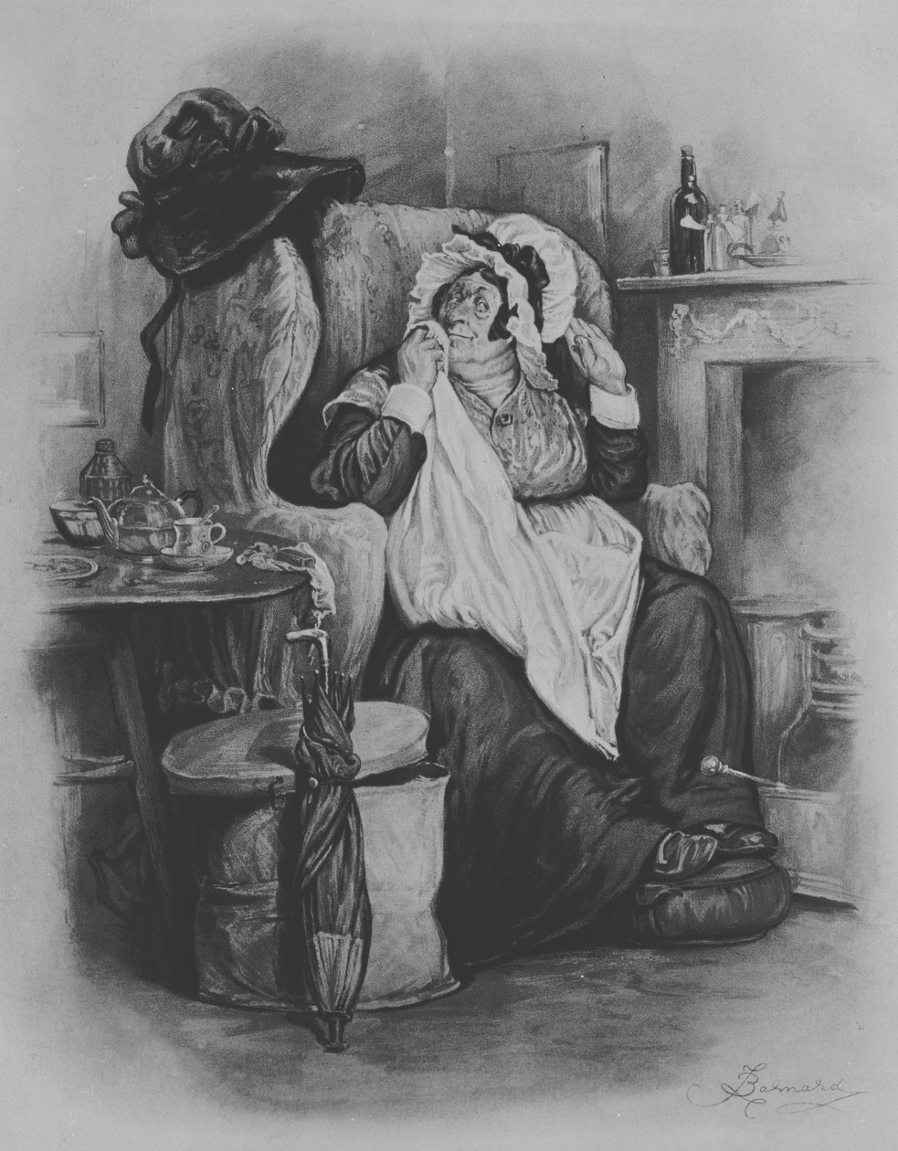 Sarah Gamp, 1880 door Frederick Barnard