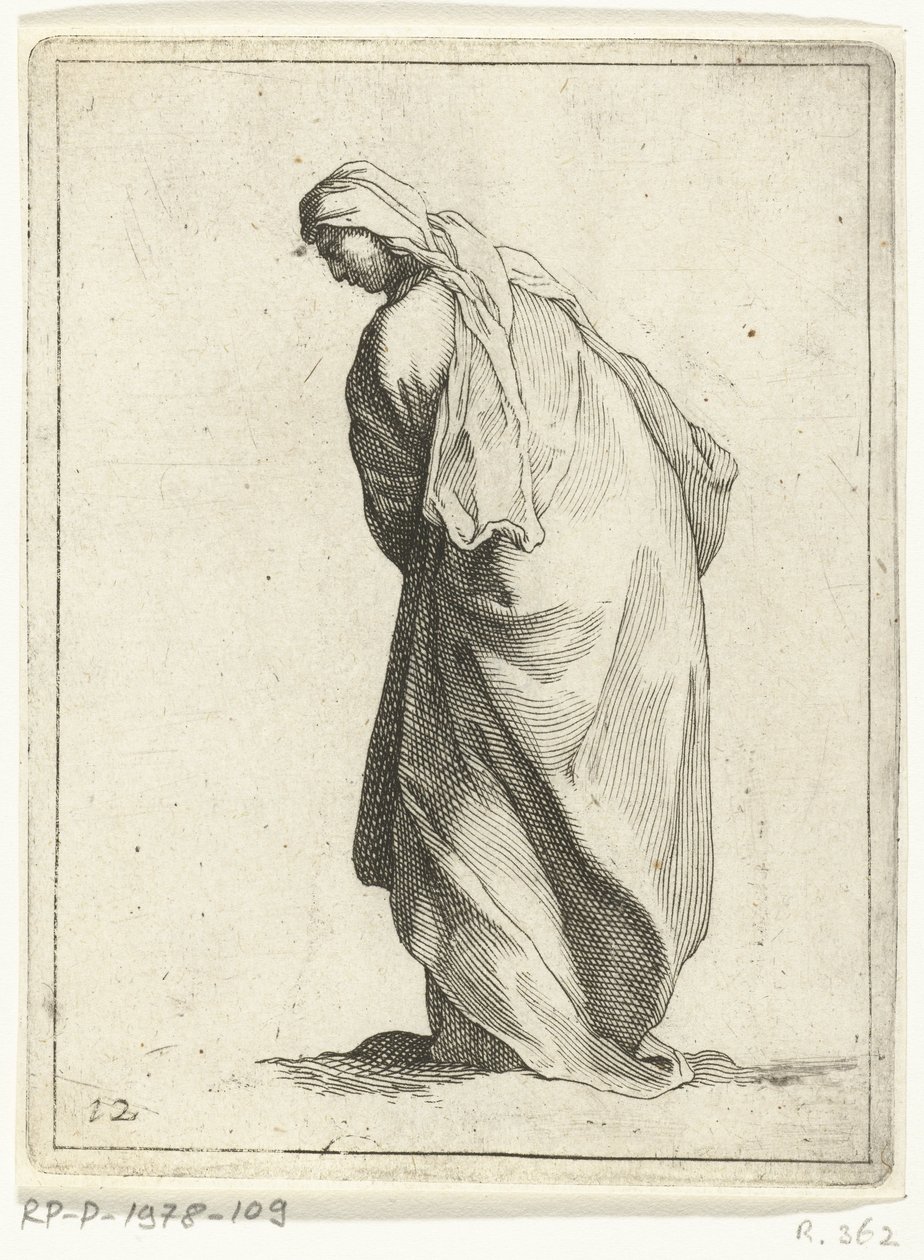 Lopende vrouw door Frederick Bloemaert