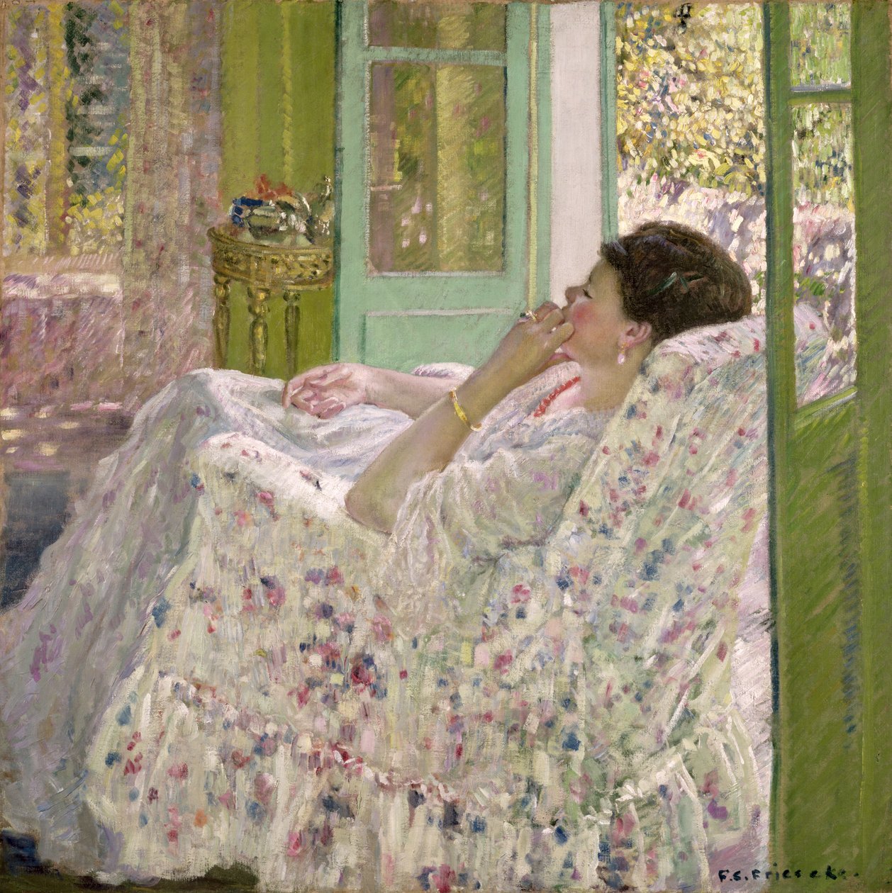 Middag - Gele kamer door Frederick Carl Frieseke
