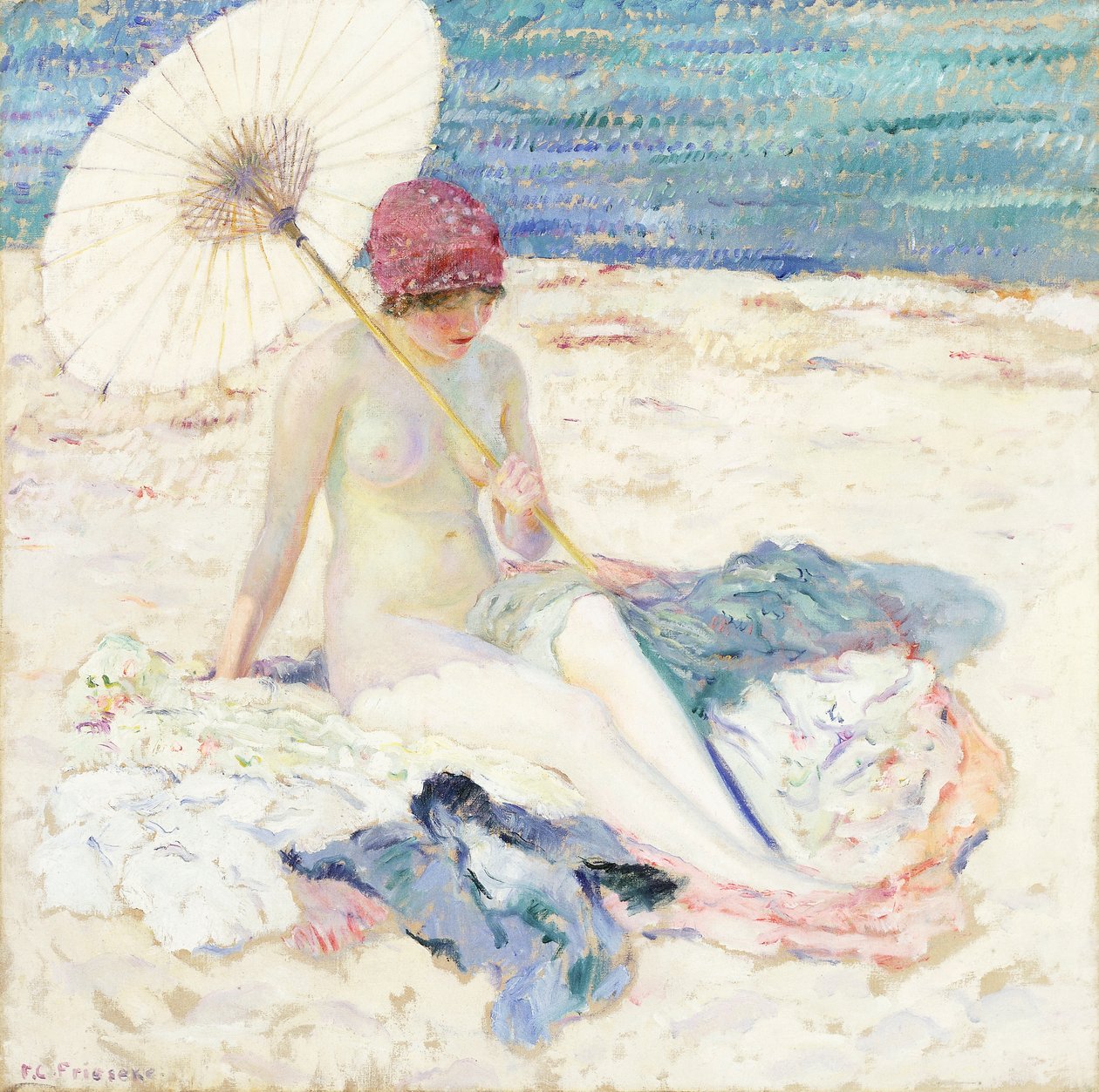 Op het strand door Frederick Carl Frieseke