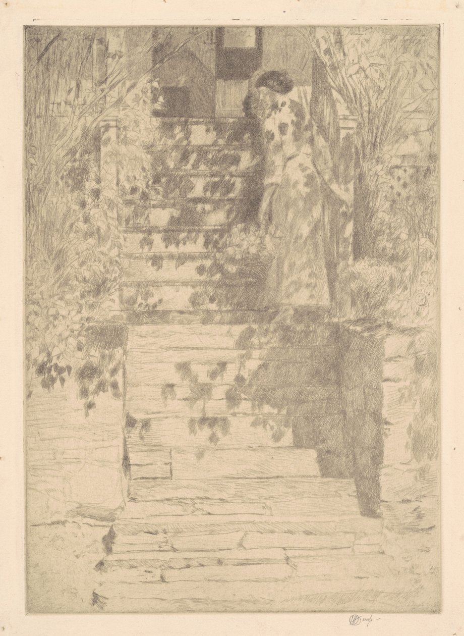 De Trappen, 1915 door Frederick Childe Hassam