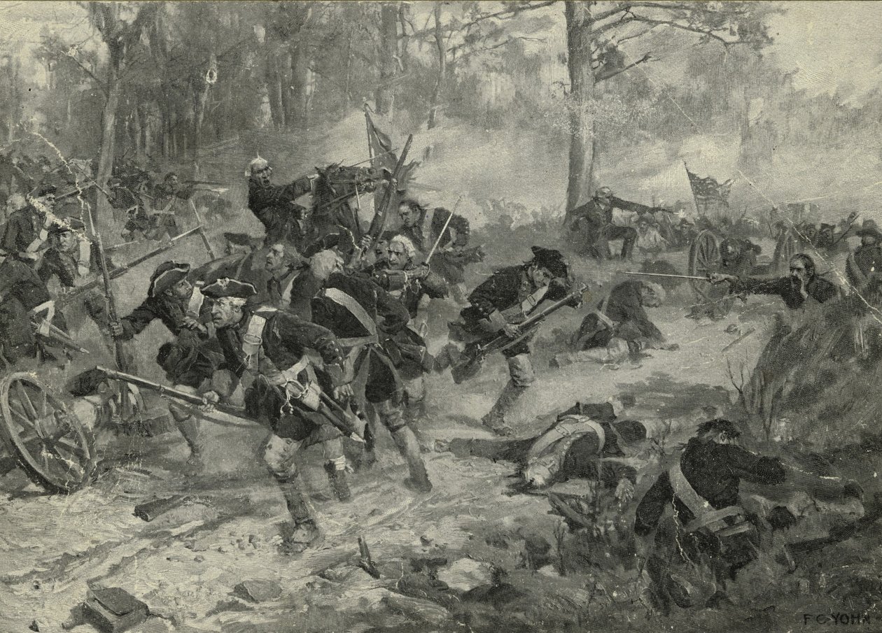 De slag bij Eutaw Springs, 1903 door Frederick Coffay Yohn