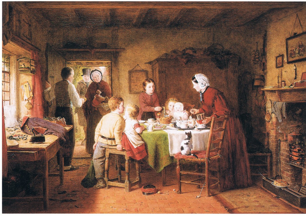 De eerste verjaardagsfeest door Frederick Daniel Hardy