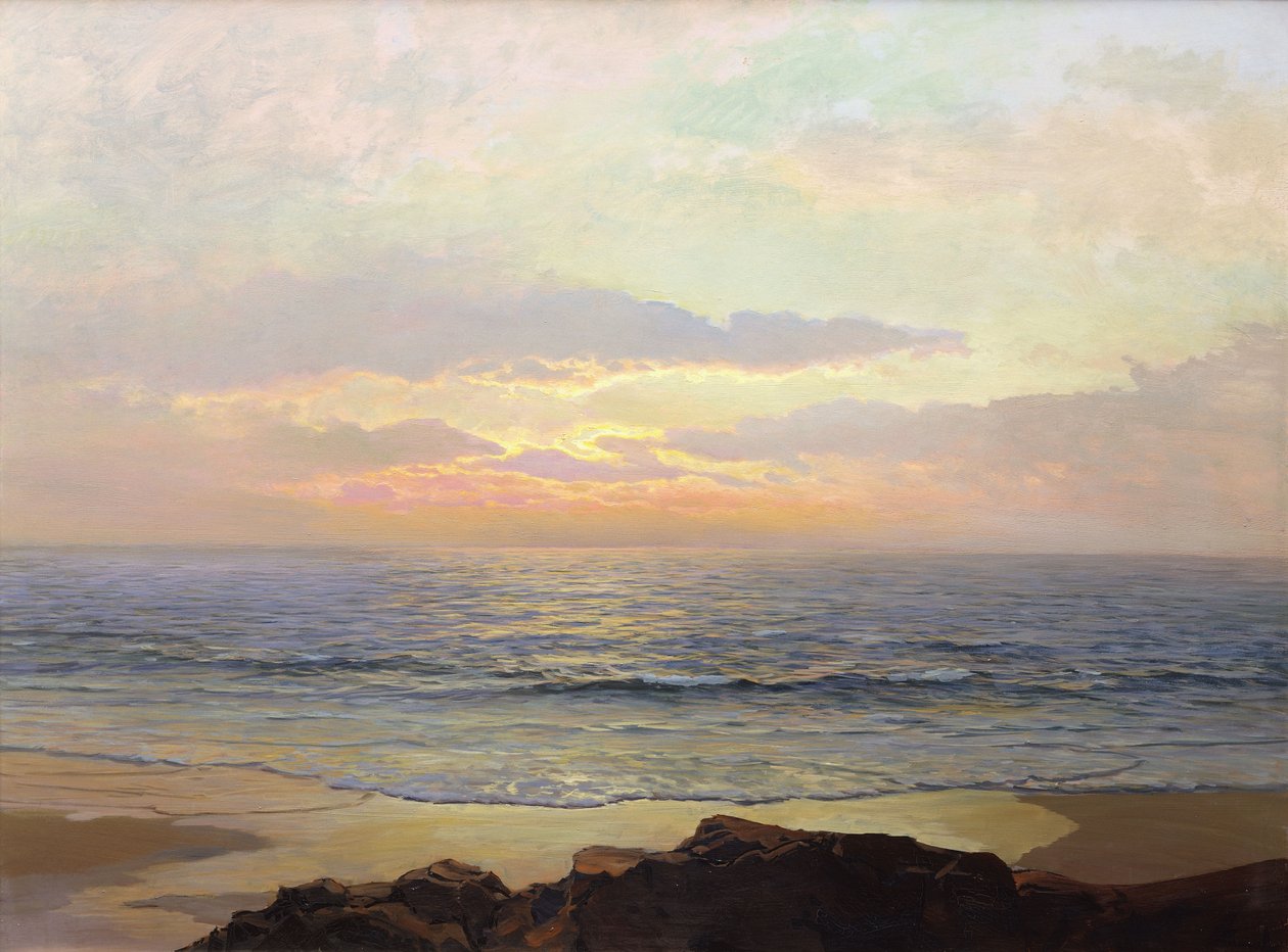 Rustige Zonsondergang door Frederick Judd Waugh